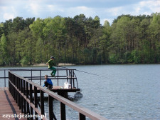 Pierwsze próby z wędką. Jezioro Sławskie, maj 2015