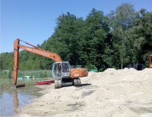 Prace nad jeziorem Goszcza, czerwiec 2019. Fot: www.lubrza.pl